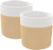 vidaXL - Opbergmanden - 2 - st - Ø - 28x28 - cm - katoen - beige - en - wit