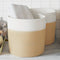 vidaXL - Opbergmanden - 2 - st - Ø - 28x28 - cm - katoen - beige - en - wit