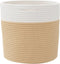 vidaXL - Opbergmanden - 2 - st - Ø - 28x28 - cm - katoen - beige - en - wit