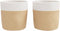 vidaXL - Opbergmanden - 2 - st - Ø - 28x28 - cm - katoen - beige - en - wit