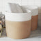 vidaXL - Opbergmanden - 2 - st - Ø - 28x28 - cm - katoen - bruin - en - wit
