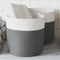 vidaXL - Opbergmanden - 2 - st - Ø - 28x28 - cm - katoen - grijs - en - wit