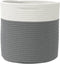 vidaXL - Opbergmanden - 2 - st - Ø - 28x28 - cm - katoen - grijs - en - wit