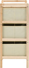 vidaXL - Opbergmeubel - met - 3 - stoffen - manden - cederhout - beige