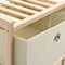 vidaXL - Opbergmeubel - met - 3 - stoffen - manden - cederhout - beige