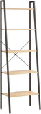 vidaXL - Opbergmeubel - met - 5 - lagen - 56x35x174 - cm - lichtbruin - en - zwart