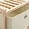 vidaXL - Opbergmeubel - met - 5 - stoffen - manden - cederhout - beige