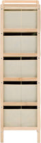 vidaXL - Opbergmeubel - met - 5 - stoffen - manden - cederhout - beige
