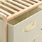 vidaXL - Opbergmeubel - met - 6 - stoffen - manden - cederhout - beige