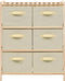 vidaXL - Opbergmeubel - met - 6 - stoffen - manden - cederhout - beige