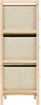 vidaXL - Opbergmeubel - met - 6 - stoffen - manden - cederhout - beige