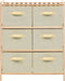 vidaXL - Opbergmeubel - met - 6 - stoffen - manden - cederhout - beige