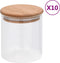 vidaXL Opbergpotten met bamboe deksel 10 st 600 ml glas