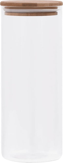 vidaXL - Opbergpotten - met - bamboe - deksel - 6 - st - 1000 - ml - glas