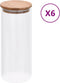 vidaXL - Opbergpotten - met - bamboe - deksel - 6 - st - 1000 - ml - glas