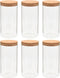 vidaXL - Opbergpotten - met - kurken - deksel - 6 - st - 1100 - ml - glas