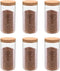vidaXL - Opbergpotten - met - kurken - deksel - 6 - st - 1100 - ml - glas