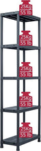 vidaXL - Opbergrek - 125 - kg - 60x30x180 - cm - kunststof - zwart