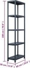 vidaXL - Opbergrek - 125 - kg - 60x30x180 - cm - kunststof - zwart