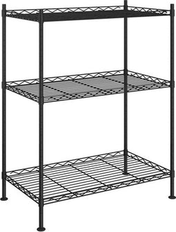 vidaXL Opbergrek 3-laags 150 kg 60x35x76 cm zwart