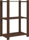 vidaXL - Opbergrek - 3-laags - 60x38x90 - cm - massief - grenenhout - bruin