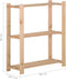 vidaXL - Opbergrek - 3-laags - 80x28,5x90 - cm - massief - grenenhout