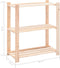 vidaXL - Opbergrek - 3-laags - 80x38x90 - cm - massief - grenenhout - 150 - kg