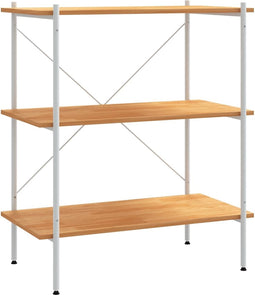 vidaXL - Opbergrek - 3-laags - 80x40x92 - cm - wit - en - eikenkleurig