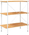 vidaXL - Opbergrek - 3-laags - 80x40x92 - cm - wit - en - eikenkleurig