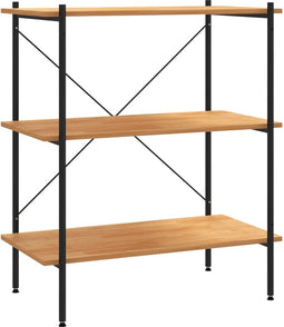 vidaXL - Opbergrek - 3-laags - 80x40x92 - cm - zwart - en - eikenkleurig