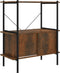 vidaXL - Opbergrek - 3-laags - met - kast - 80x40x92 - cm - staal - en - bewerkt - hout