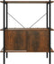 vidaXL - Opbergrek - 3-laags - met - kast - 80x40x92 - cm - staal - en - bewerkt - hout
