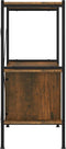 vidaXL - Opbergrek - 3-laags - met - kast - 80x40x92 - cm - staal - en - bewerkt - hout