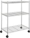 vidaXL Opbergrek 3-laags met wielen 150 kg 60x35x81 cm chroom