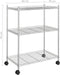 vidaXL Opbergrek 3-laags met wielen 150 kg 60x35x81 cm chroom