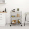vidaXL Opbergrek 3-laags met wielen 150 kg 60x35x81 cm chroom