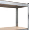 vidaXL - Opbergrek - 4-laags - 2 - st - staal - & - bewerkt - hout - zilverkleurig