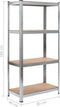 vidaXL - Opbergrek - 4-laags - 2 - st - staal - & - bewerkt - hout - zilverkleurig