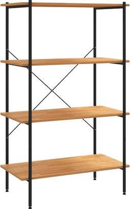 vidaXL - Opbergrek - 4-laags - 80x40x130 - cm - zwart - en - eikenkleurig