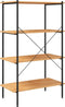 vidaXL - Opbergrek - 4-laags - 80x40x130 - cm - zwart - en - eikenkleurig