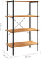 vidaXL - Opbergrek - 4-laags - 80x40x130 - cm - zwart - en - eikenkleurig