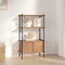 vidaXL - Opbergrek - 4-laags - met - kast - 80x40x130 - cm - staal - en - bewerkt - hout