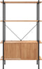 vidaXL - Opbergrek - 4-laags - met - kast - 80x40x130 - cm - staal - en - bewerkt - hout