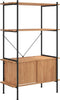 vidaXL - Opbergrek - 4-laags - met - kast - 80x40x130 - cm - staal - en - bewerkt - hout