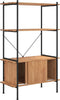 vidaXL - Opbergrek - 4-laags - met - kast - 80x40x130 - cm - staal - en - bewerkt - hout