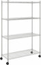 vidaXL Opbergrek 4-laags met wielen 200 kg 90x35x142 cm chroomkleurig