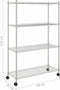 vidaXL Opbergrek 4-laags met wielen 200 kg 90x35x142 cm chroomkleurig