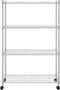 vidaXL Opbergrek 4-laags met wielen 200 kg 90x35x142 cm chroomkleurig