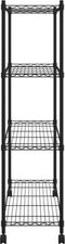 vidaXL Opbergrek 4-laags met wielen 200 kg 90x35x142 cm zwart