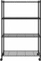 vidaXL Opbergrek 4-laags met wielen 200 kg 90x35x142 cm zwart